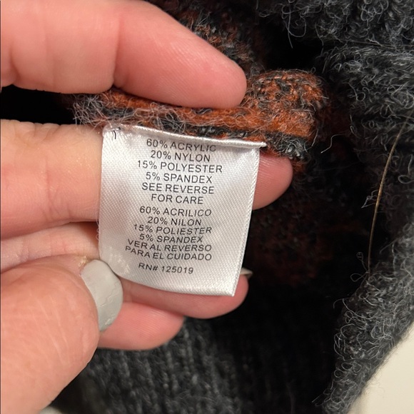 JOSEPH A Size Large NWT Rust Gray Animal Print Pullover V-Neck Sweater Zebra - Picture 6 of 9